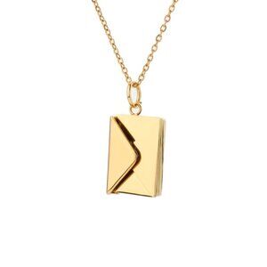 Gold Letter Locket Necklace Love You Pendant Gift for Her Wife Girlfriend Women